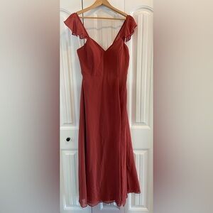 Azazie Terracotta Bow Tie Dress